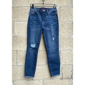 Jennifer Lopez - High Rise Skinny Cropped Distressed Jeans - size 8